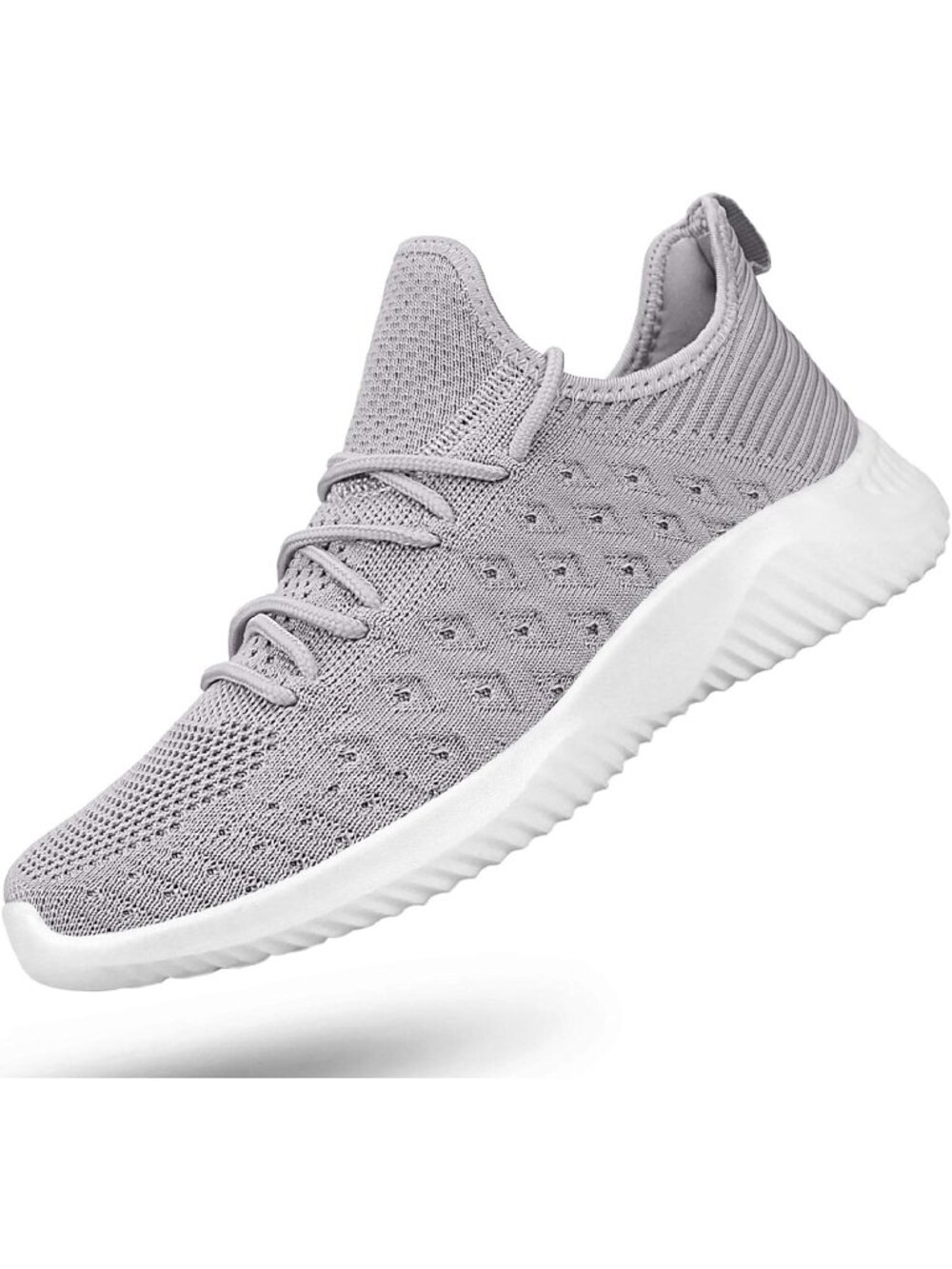 Men Grey Mesh Slip On Walking Shoes Running Shoes Tennis Sneakers Athletic Shoes